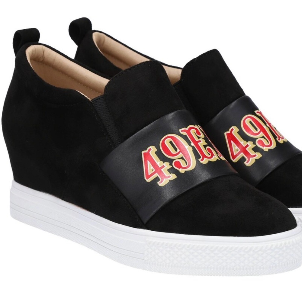 Women's Cuce San Francisco 49ers Safety Slip-On Wedge Sneakers